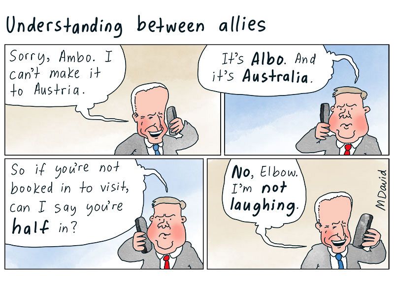 CARTOONS: Biden gives Australia the elbow